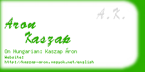 aron kaszap business card