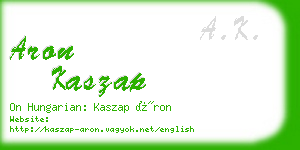 aron kaszap business card